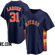 Men's Houston Astros Don Larsen Replica Navy Alternate Jersey