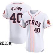 Men's Houston Astros Don Wilson Elite White Home Patch Jersey