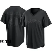 Men's Houston Astros Don Wilson Replica Black Pitch Fashion Jersey