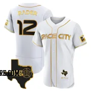 Men's Houston Astros Doug Rader Authentic White/Gold 2023 Space City Ready 2 Reign Flex Base Jersey