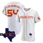 Men's Houston Astros Dylan Coleman Authentic White 2023 Space City Ready 2 Reign Flex Base Jersey