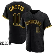 Men's Houston Astros Evan Gattis Authentic Black Snake Skin City Jersey