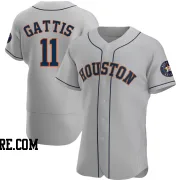 Men's Houston Astros Evan Gattis Authentic Gray Road Jersey