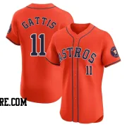 Men's Houston Astros Evan Gattis Elite Orange Alternate Vapor Premier Jersey