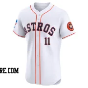 Men's Houston Astros Evan Gattis Elite White Home Patch Jersey