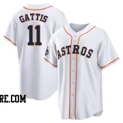 Men's Houston Astros Evan Gattis Replica White 2022 World Series Champions Home Jersey