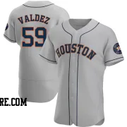 Men's Houston Astros Framber Valdez Authentic Gray Road Jersey