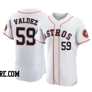 Men's Houston Astros Framber Valdez Authentic White 2022 World Series Home Jersey