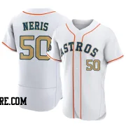 Men's Houston Astros Hector Neris Authentic Gold White 2023 Collection Jersey