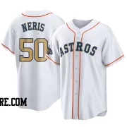 Men's Houston Astros Hector Neris Replica Gold White 2023 Collection Jersey