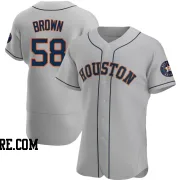 Men's Houston Astros Hunter Brown Authentic Gray Road Jersey