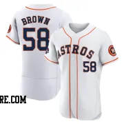 Men's Houston Astros Hunter Brown Authentic White 2022 World Series Champions Home Jersey