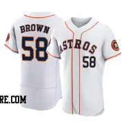 Men's Houston Astros Hunter Brown Authentic White 2022 World Series Home Jersey