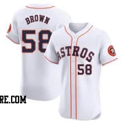 Men's Houston Astros Hunter Brown Elite White Home Jersey