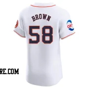 Men's Houston Astros Hunter Brown Elite White Home Patch Jersey