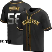 Men's Houston Astros Hunter Brown Replica Black Golden Alternate Jersey