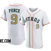 Men's Houston Astros Hunter Pence Authentic Gold White 2023 Collection Jersey