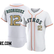 Men's Houston Astros Ivan Rodriguez Authentic Gold White 2023 Collection Jersey