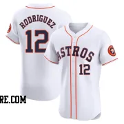 Men's Houston Astros Ivan Rodriguez Elite White Home Jersey