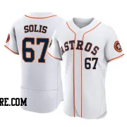 Men's Houston Astros Jairo Solis Authentic White 2022 World Series Home Jersey