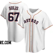 Men's Houston Astros Jairo Solis Replica White Home Jersey