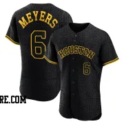 Men's Houston Astros Jake Meyers Authentic Black Snake Skin City Jersey