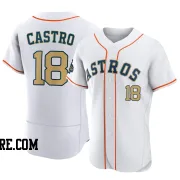 Men's Houston Astros Jason Castro Authentic Gold White 2023 Collection Jersey