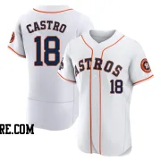 Men's Houston Astros Jason Castro Authentic White 2022 World Series Champions Home Jersey