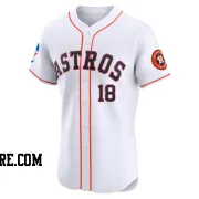 Men's Houston Astros Jason Castro Elite White Home Patch Jersey