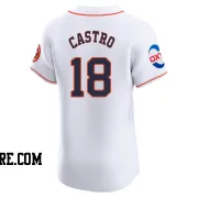 Men's Houston Astros Jason Castro Elite White Home Patch Jersey