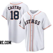 Men's Houston Astros Jason Castro Replica White 2022 World Series Champions Home Jersey