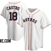 Men's Houston Astros Jason Castro Replica White Home Jersey