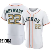 Men's Houston Astros Jason Heyward Authentic Gold White 2023 Collection Jersey