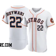 Men's Houston Astros Jason Heyward Authentic White 2022 World Series Home Jersey