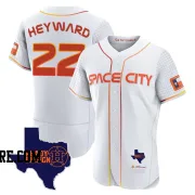 Men's Houston Astros Jason Heyward Authentic White 2023 Space City Ready 2 Reign Flex Base Jersey