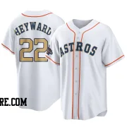 Men's Houston Astros Jason Heyward Replica Gold White 2023 Collection Jersey