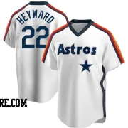 Men's Houston Astros Jason Heyward Replica White Home Cooperstown Collection Team Jersey