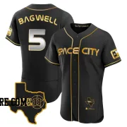 Men's Houston Astros Jeff Bagwell Authentic Black/Gold 2023 Space City Ready 2 Reign Flex Base Jersey