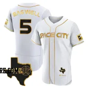 Men's Houston Astros Jeff Bagwell Authentic White/Gold 2023 Space City Ready 2 Reign Flex Base Jersey