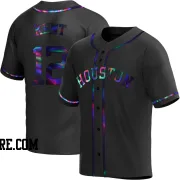 Men's Houston Astros Jeff Kent Replica Black Holographic Alternate Jersey