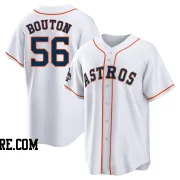 Men's Houston Astros Jim Bouton Replica White 2022 World Series Champions Home Jersey