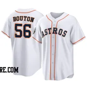 Men's Houston Astros Jim Bouton Replica White 2022 World Series Home Jersey