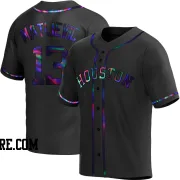 Men's Houston Astros J.J. Matijevic Replica Black Holographic Alternate Jersey