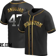 Men's Houston Astros Joaquin Andujar Replica Black Golden Alternate Jersey