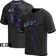 Men's Houston Astros Joe Morgan Replica Black Holographic Alternate Jersey