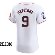 Men's Houston Astros Joe Pepitone Elite White Home Patch Jersey