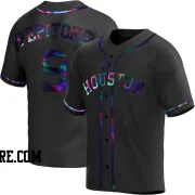 Men's Houston Astros Joe Pepitone Replica Black Holographic Alternate Jersey