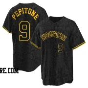 Men's Houston Astros Joe Pepitone Replica Black Snake Skin City Jersey