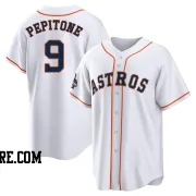 Men's Houston Astros Joe Pepitone Replica White 2022 World Series Champions Home Jersey