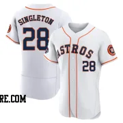 Men's Houston Astros Jon Singleton Authentic White 2022 World Series Champions Home Jersey